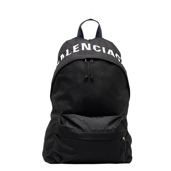 バレンシアガ ロゴ ウィール サスティナブル リュック バックパック 507460 ブラック ナイロン メンズ BALENCIAGA 【中古】