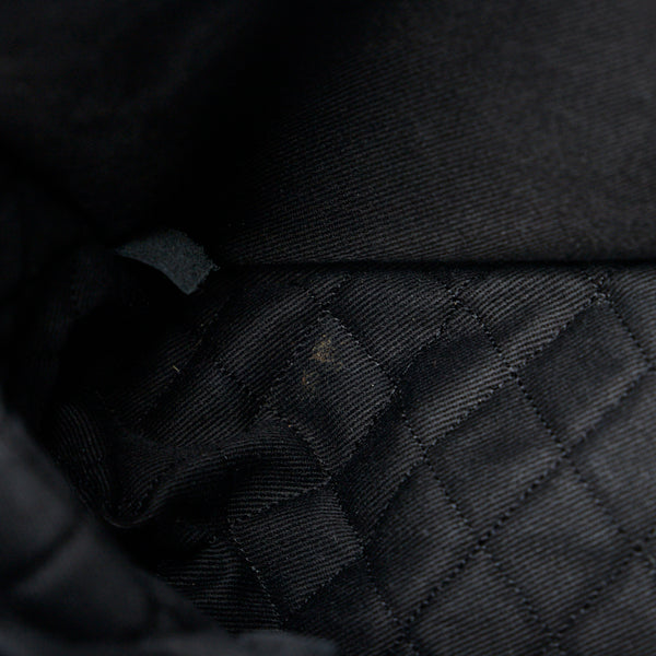 シャネル ココマーク ステッチ パンチング ハンドバッグ ショルダーバッグ  ブラック レザー レディース CHANEL 【中古】