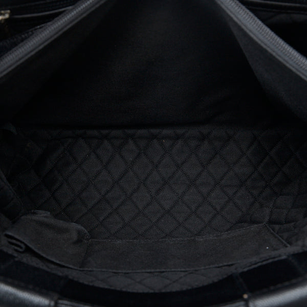 シャネル ココマーク ステッチ パンチング ハンドバッグ ショルダーバッグ  ブラック レザー レディース CHANEL 【中古】