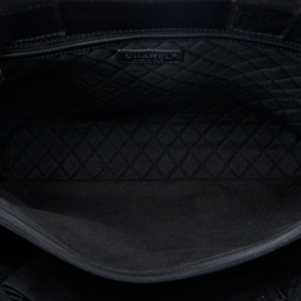 シャネル ココマーク ステッチ パンチング ハンドバッグ ショルダーバッグ  ブラック レザー レディース CHANEL 【中古】