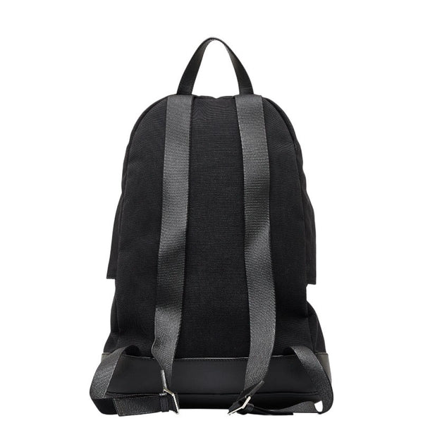 バレンシアガ ネイビー リュック バックパック 392007 ブラック キャンバス レザー メンズ BALENCIAGA 【中古】