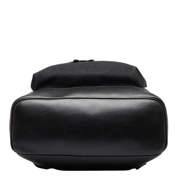 バレンシアガ ネイビー リュック バックパック 392007 ブラック キャンバス レザー メンズ BALENCIAGA 【中古】
