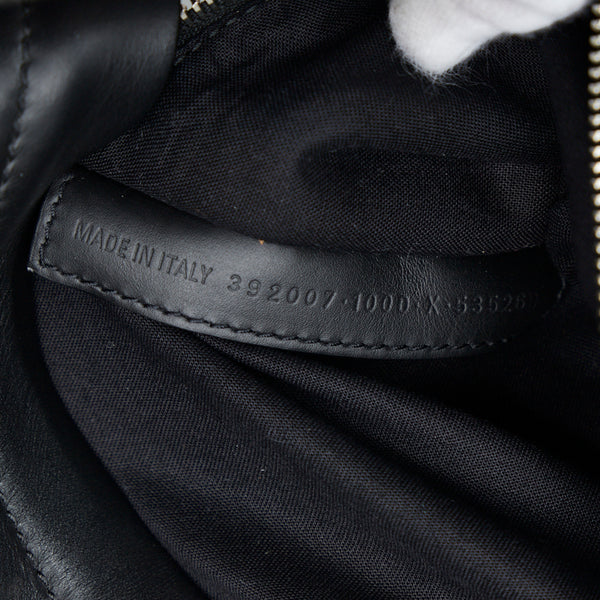 バレンシアガ ネイビー リュック バックパック 392007 ブラック キャンバス レザー メンズ BALENCIAGA 【中古】