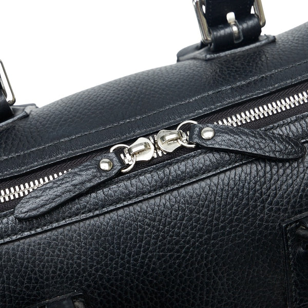 バーバリー ノバチェック ハンドバッグ ミニボストンバッグ ブラック レザー レディース BURBERRY 【中古】