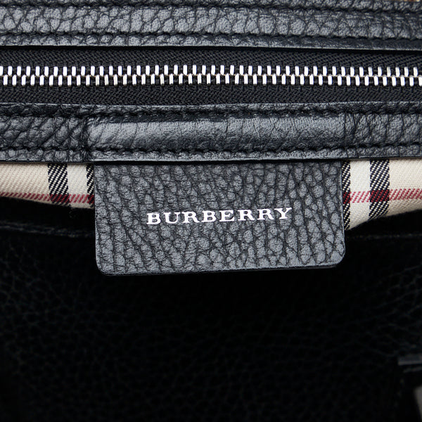 バーバリー ノバチェック ハンドバッグ ミニボストンバッグ ブラック レザー レディース BURBERRY 【中古】