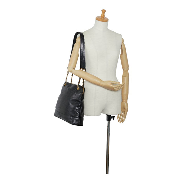 シャネル ココマーク チェーン トートバッグ ショルダーバッグ ブラック キャビアスキン レディース CHANEL 【中古】