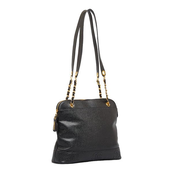 シャネル ココマーク チェーン トートバッグ ショルダーバッグ ブラック キャビアスキン レディース CHANEL 【中古】