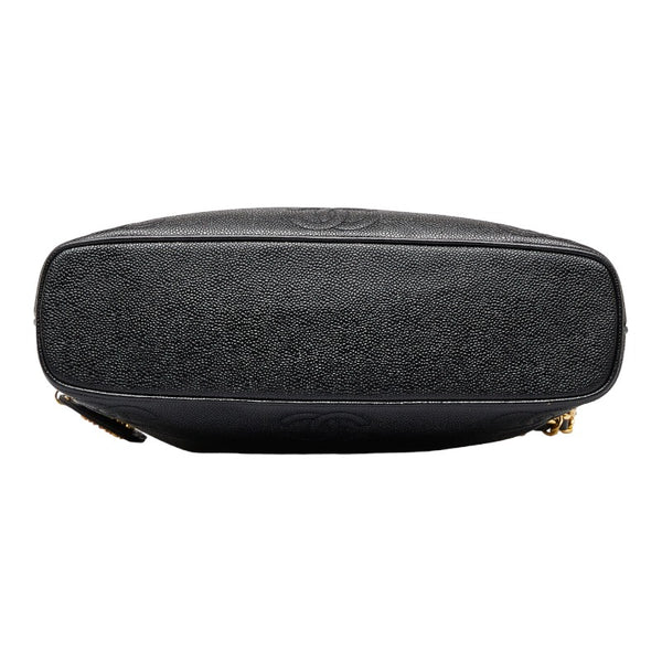 シャネル ココマーク チェーン トートバッグ ショルダーバッグ ブラック キャビアスキン レディース CHANEL 【中古】