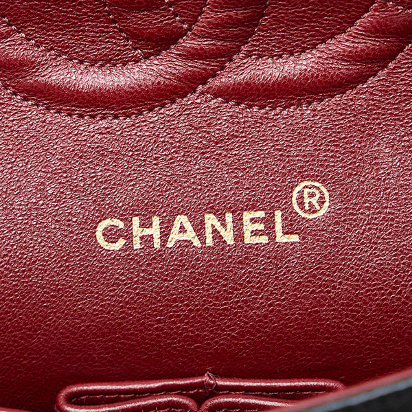 シャネル マトラッセ ダブルフラップ チェーン ショルダーバッグ ブラック ラムスキン レディース CHANEL 【中古】