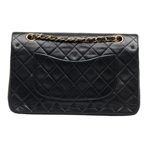 シャネル マトラッセ ダブルフラップ チェーン ショルダーバッグ ブラック ラムスキン レディース CHANEL 【中古】