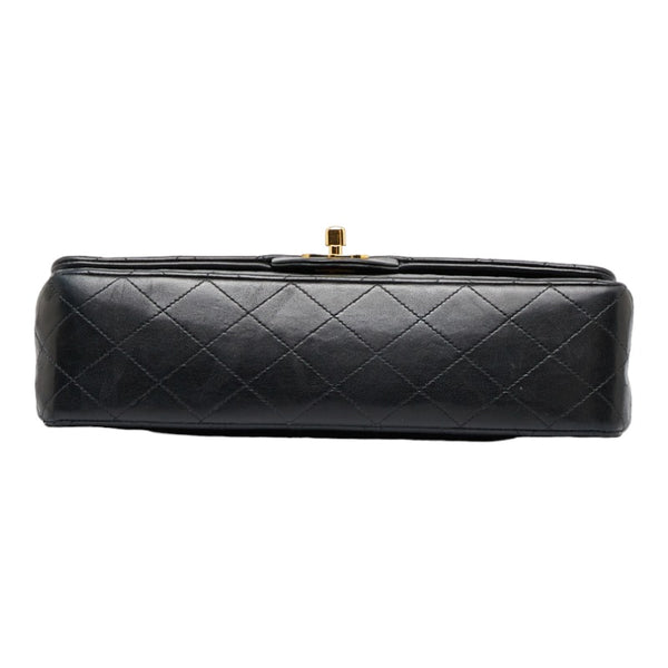 シャネル マトラッセ ダブルフラップ チェーン ショルダーバッグ ブラック ラムスキン レディース CHANEL 【中古】