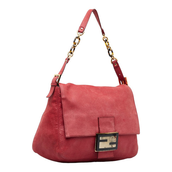 フェンディ ビッグマンマ バゲット プラチェーン ワンショルダーバッグ 8BR638 レッド スウェード レディース FENDI 【中古】