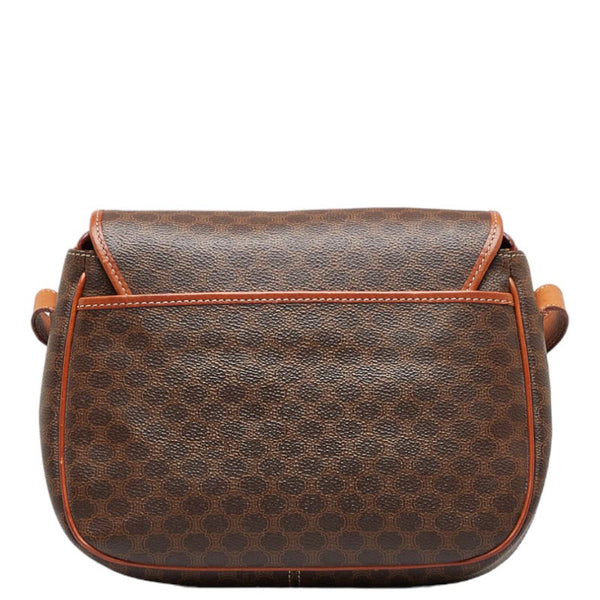 セリーヌ マカダム 斜め掛け ショルダーバッグ M14 ブラウン PVC レザー レディース CELINE 【中古】