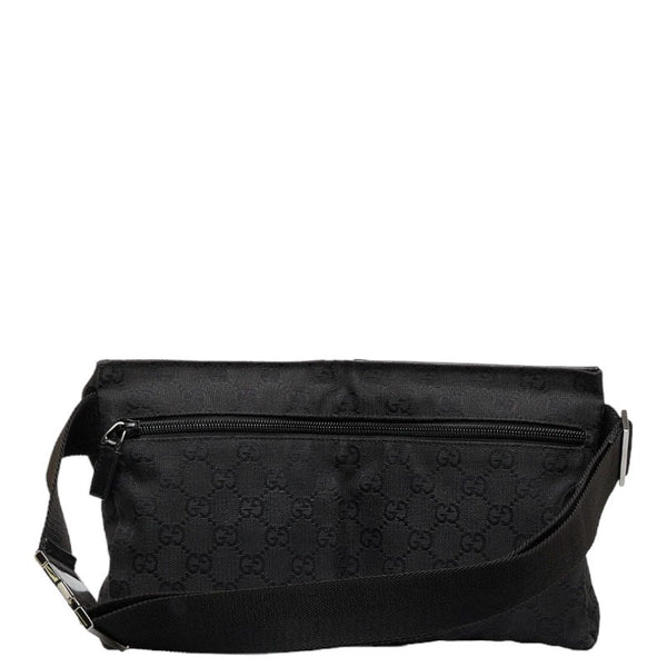 グッチ GGキャンバス ボディバッグ ウエストバッグ 28566 ブラック キャンバス レザー レディース GUCCI 【中古】