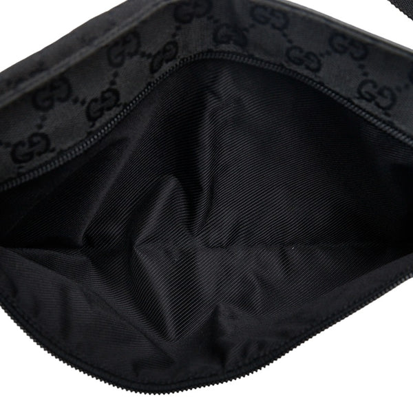 グッチ GGキャンバス ボディバッグ ウエストバッグ 28566 ブラック キャンバス レザー レディース GUCCI 【中古】