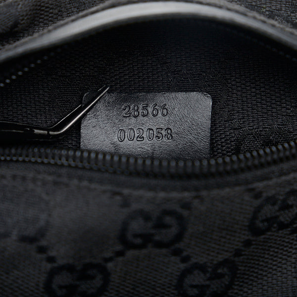 グッチ GGキャンバス ボディバッグ ウエストバッグ 28566 ブラック キャンバス レザー レディース GUCCI 【中古】