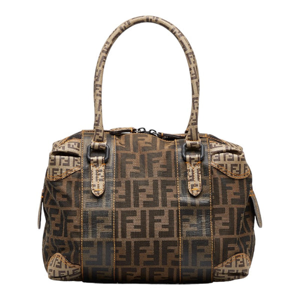 フェンディ ズッカ ズッキーノ ハンドバッグ ミニボストンバッグ 8BL095 ブラウン ベージュ キャンバス PVC レディース FENDI 【中古】