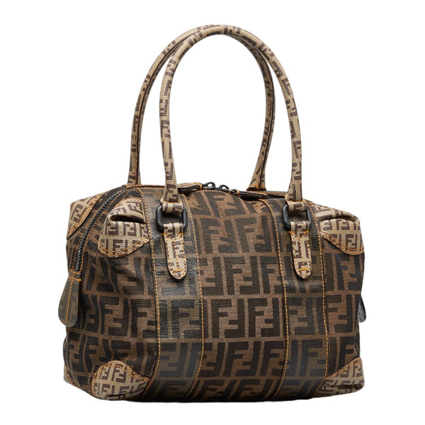 フェンディ ズッカ ズッキーノ ハンドバッグ ミニボストンバッグ 8BL095 ブラウン ベージュ キャンバス PVC レディース FENDI 【中古】