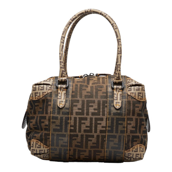 フェンディ ズッカ ズッキーノ ハンドバッグ ミニボストンバッグ 8BL095 ブラウン ベージュ キャンバス PVC レディース FENDI 【中古】