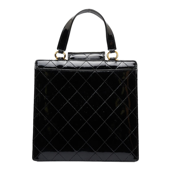 シャネル マトラッセ ココマーク ハンドバッグ ブラック パテントレザー レディース CHANEL 【中古】