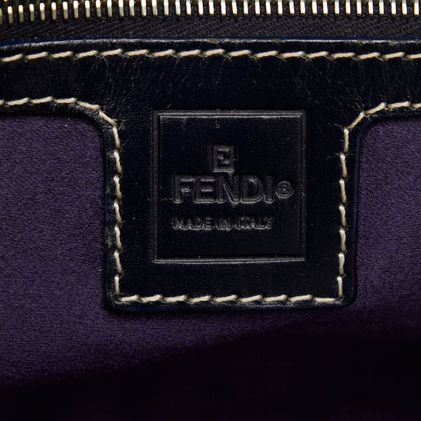 フェンディ ズッキーノ ハンドバッグ トートバッグ ベージュ ネイビー ナイロン レザー レディース FENDI 【中古】