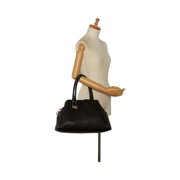 フェンディ エトニコ ハンドバッグ トートバッグ 8BN162 ダークブラウン ブラウン レザー レディース FENDI 【中古】