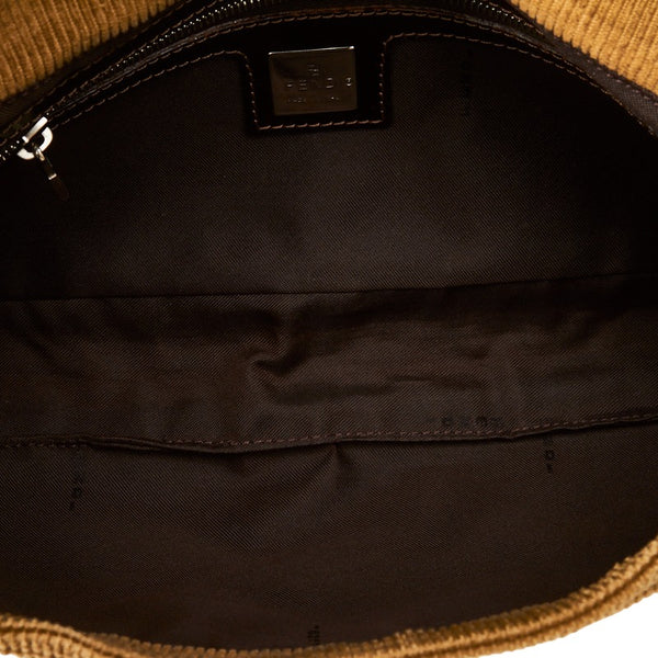 フェンディ マンマバケット ワンショルダーバッグ ベージュ キャンバス レザー レディース FENDI 【中古】