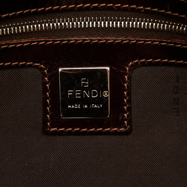フェンディ マンマバケット ワンショルダーバッグ ベージュ キャンバス レザー レディース FENDI 【中古】