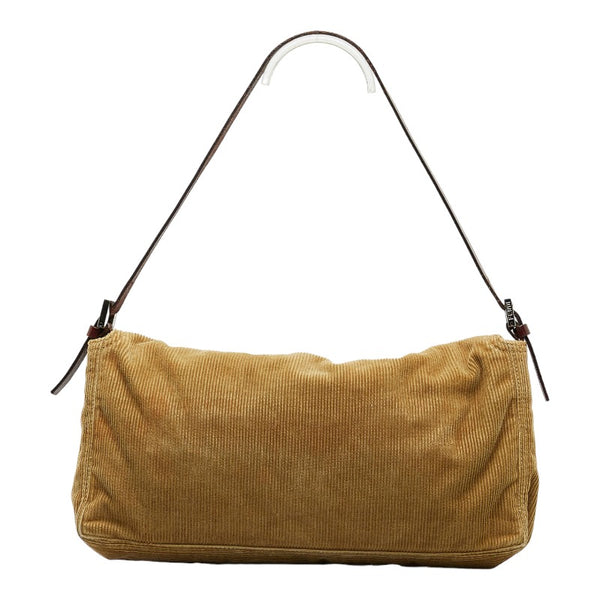 フェンディ マンマバケット ワンショルダーバッグ ベージュ キャンバス レザー レディース FENDI 【中古】