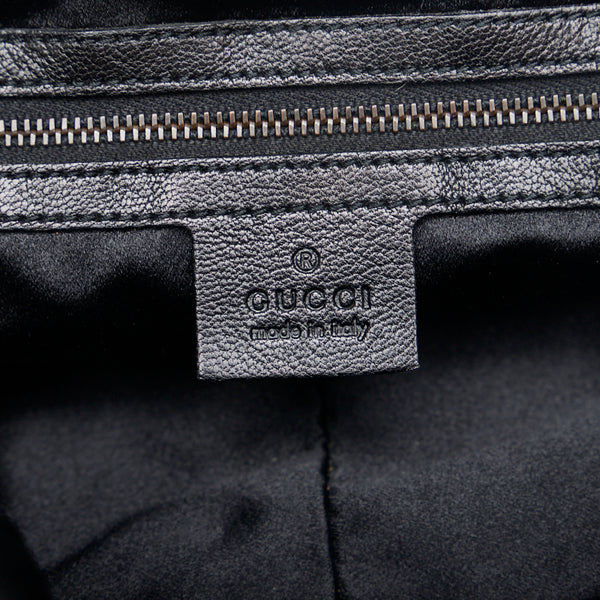 グッチ シェリーライン メタル バンブー ハンドバッグ ワンショルダーバッグ  128989 ブラック イエロー レザー レディース GUCCI 【中古】