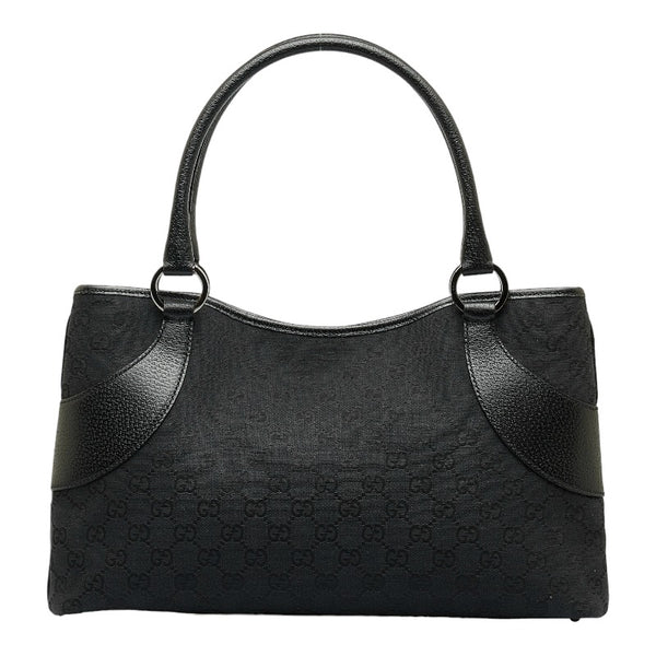 グッチ GGキャンバス ハンドバッグ トートバッグ 113015 ブラック キャンバス レザー レディース GUCCI 【中古】