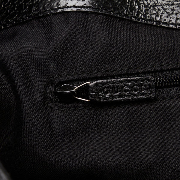 グッチ GGキャンバス ハンドバッグ トートバッグ 113015 ブラック キャンバス レザー レディース GUCCI 【中古】