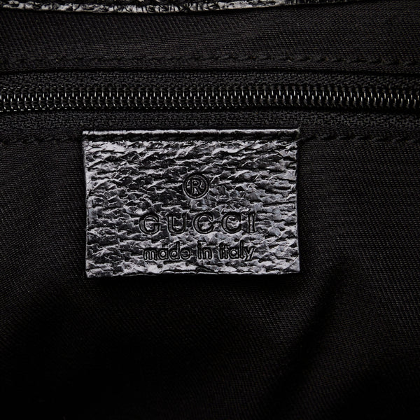 グッチ GGキャンバス ハンドバッグ トートバッグ 113015 ブラック キャンバス レザー レディース GUCCI 【中古】