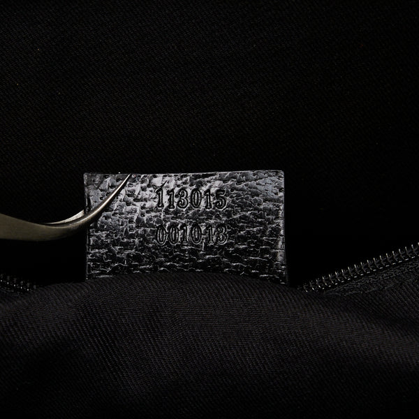 グッチ GGキャンバス ハンドバッグ トートバッグ 113015 ブラック キャンバス レザー レディース GUCCI 【中古】