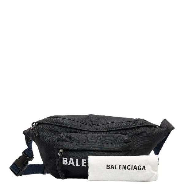 バレンシアガ ウィール ボディバッグ ウエストバッグ 528862 ブラック ナイロン レディース BALENCIAGA 【中古】