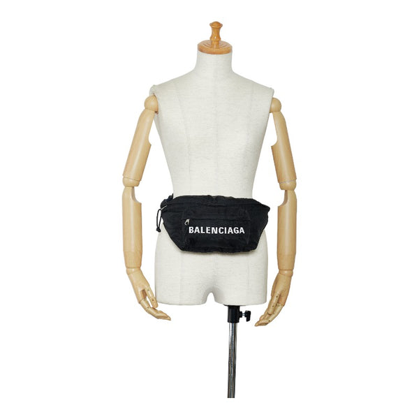 バレンシアガ ウィール ボディバッグ ウエストバッグ 528862 ブラック ナイロン レディース BALENCIAGA 【中古】