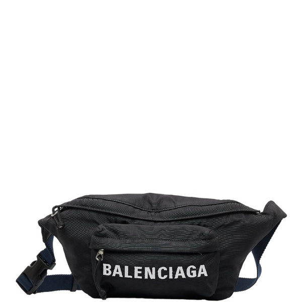 バレンシアガ ウィール ボディバッグ ウエストバッグ 528862 ブラック ナイロン レディース BALENCIAGA 【中古】
