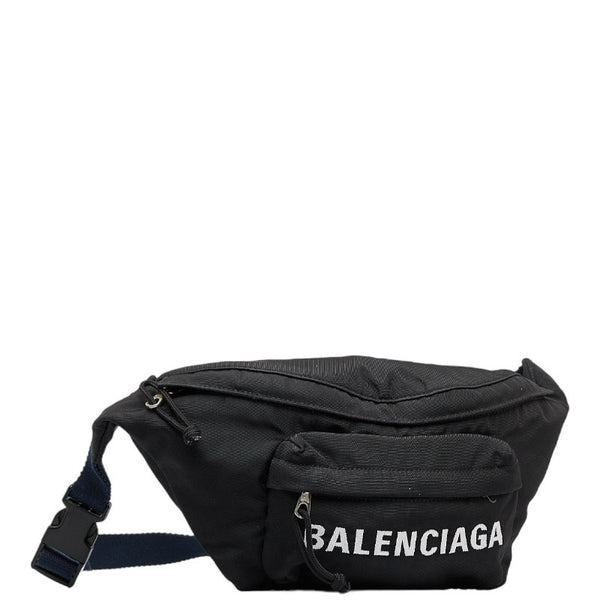 バレンシアガ ウィール ボディバッグ ウエストバッグ 528862 ブラック ナイロン レディース BALENCIAGA 【中古】