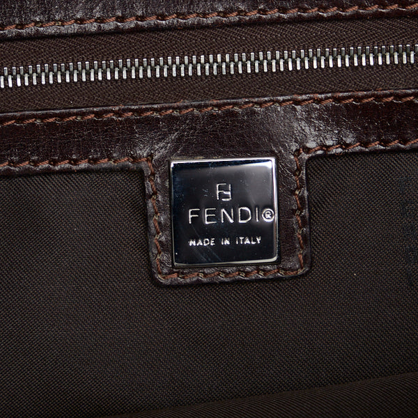 フェンディ ズッカ ハンドバッグ トートバッグ 16328 ベージュ ブラウン キャンバス レザー レディース FENDI 【中古】