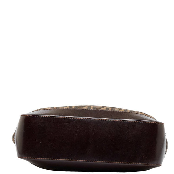 フェンディ ズッカ ハンドバッグ トートバッグ 16328 ベージュ ブラウン キャンバス レザー レディース FENDI 【中古】