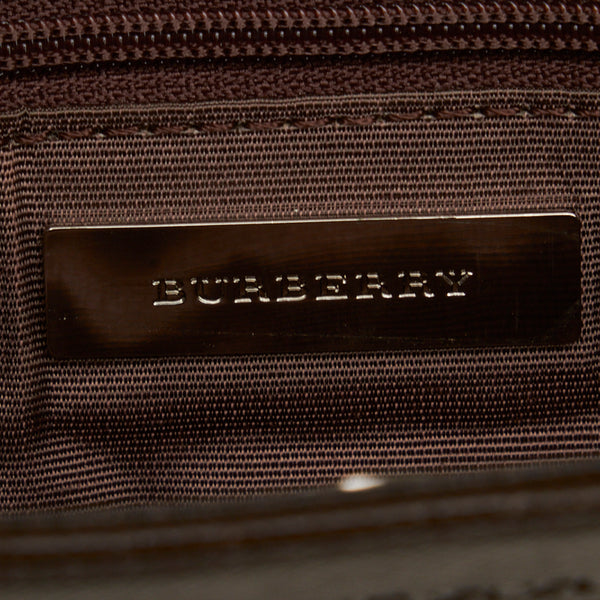 バーバリー ノバチェック 斜め掛け ショルダーバッグ ベージュ ブラウン キャンバス レザー レディース BURBERRY 【中古】