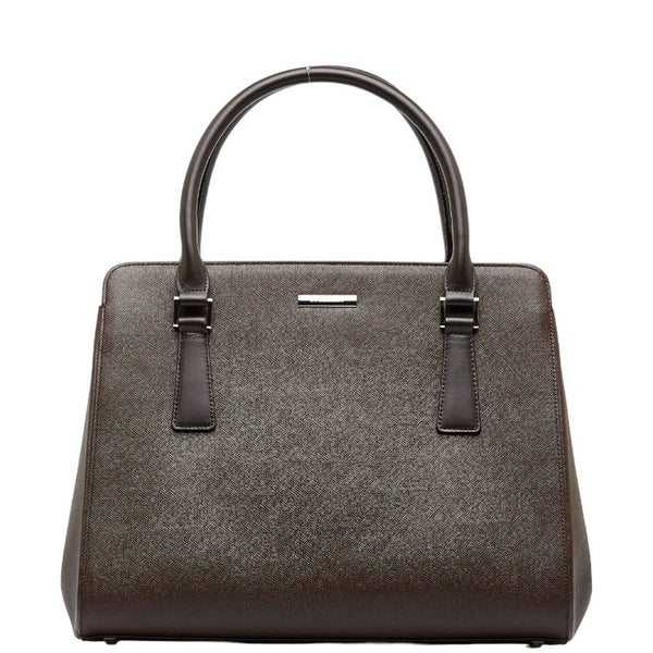 バーバリー ノバチェック ハンドバッグ トートバッグ ブラウン レザー レディース BURBERRY 【中古】