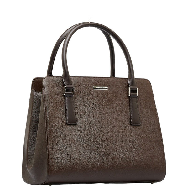バーバリー ノバチェック ハンドバッグ トートバッグ ブラウン レザー レディース BURBERRY 【中古】