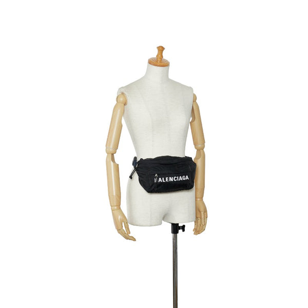 バレンシアガ ホイール ウエストバッグ ボディバッグ 533009 ブラック ネイビー ナイロン レディース BALENCIAGA 【中古】