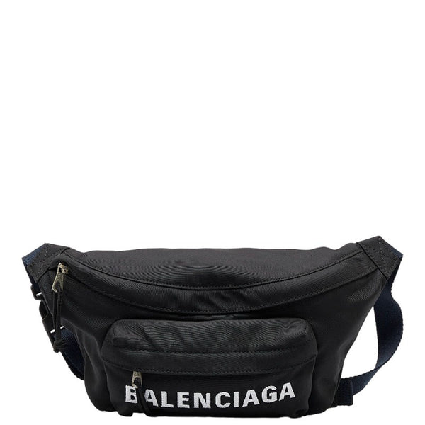 バレンシアガ ホイール ウエストバッグ ボディバッグ 533009 ブラック ネイビー ナイロン レディース BALENCIAGA 【中古】