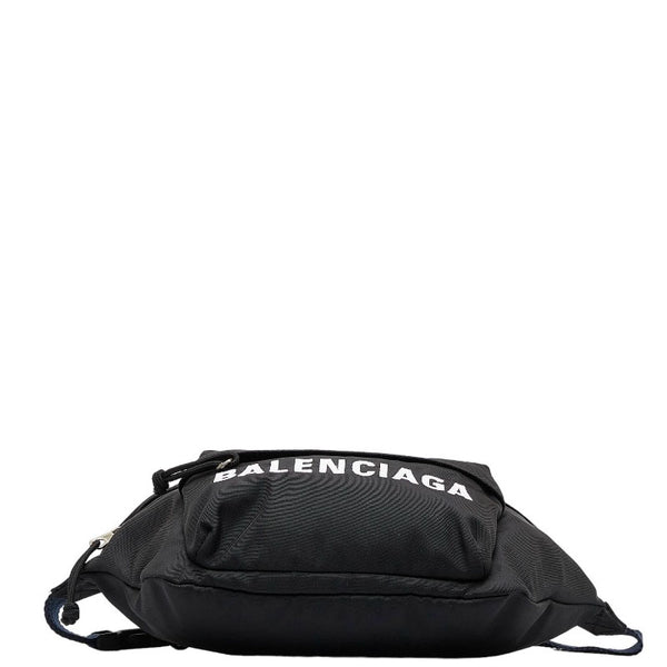 バレンシアガ ホイール ウエストバッグ ボディバッグ 533009 ブラック ネイビー ナイロン レディース BALENCIAGA 【中古】