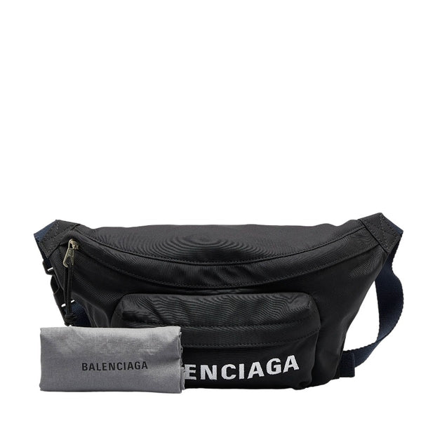バレンシアガ ホイール ウエストバッグ ボディバッグ 533009 ブラック ネイビー ナイロン レディース BALENCIAGA 【中古】