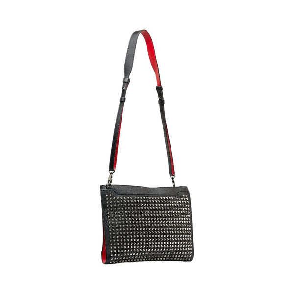 クリスチャンルブタン スタッズ ワンショルダーバッグ ブラック レザー レディース Christian Louboutin 【中古】