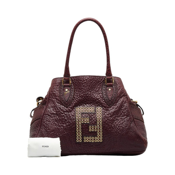 フェンディ ズッカロゴ クロコ ハンドバッグ トートバッグ パープル レザー レディース FENDI 【中古】
