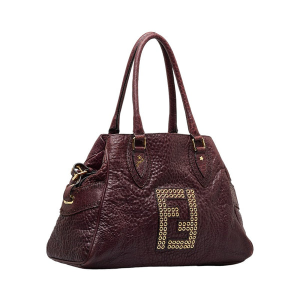 フェンディ ズッカロゴ クロコ ハンドバッグ トートバッグ パープル レザー レディース FENDI 【中古】